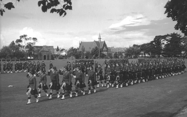 College Cadet Corps Parade on the Main Oval, 1957.